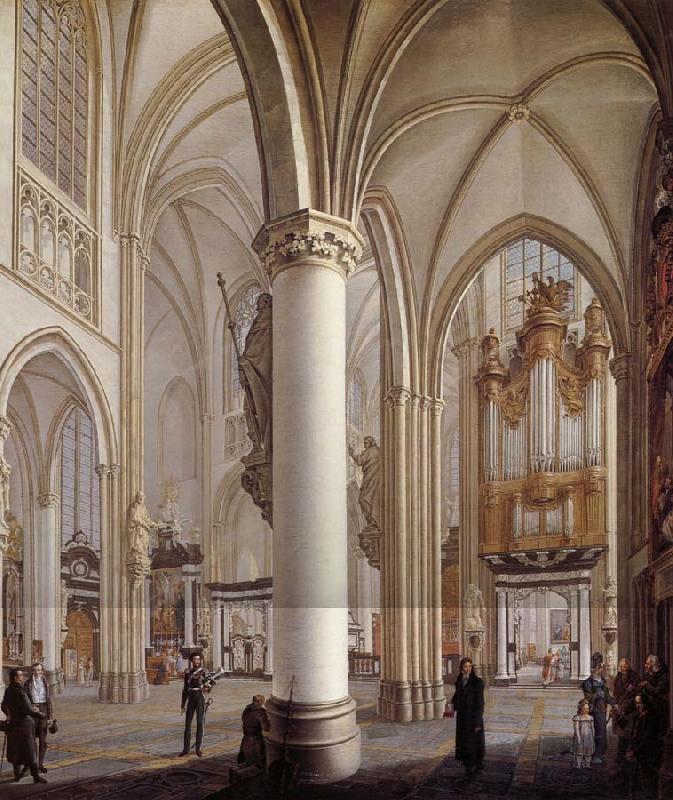 Vervloet Francois Interieur de la cathedrale Saint-Rombaut a Malines France oil painting art